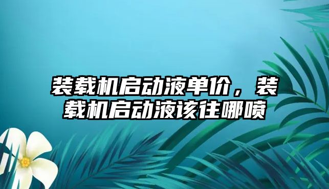 裝載機(jī)啟動液單價，裝載機(jī)啟動液該往哪噴