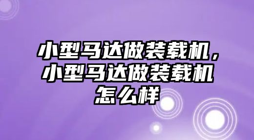 小型馬達做裝載機,小型馬達做裝載機怎么樣