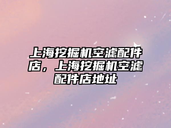 上海挖掘機(jī)空濾配件店，上海挖掘機(jī)空濾配件店地址