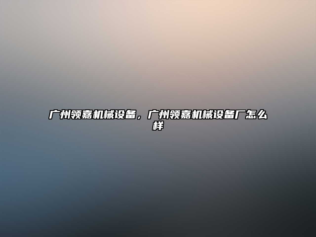 廣州領(lǐng)嘉機(jī)械設(shè)備，廣州領(lǐng)嘉機(jī)械設(shè)備廠怎么樣