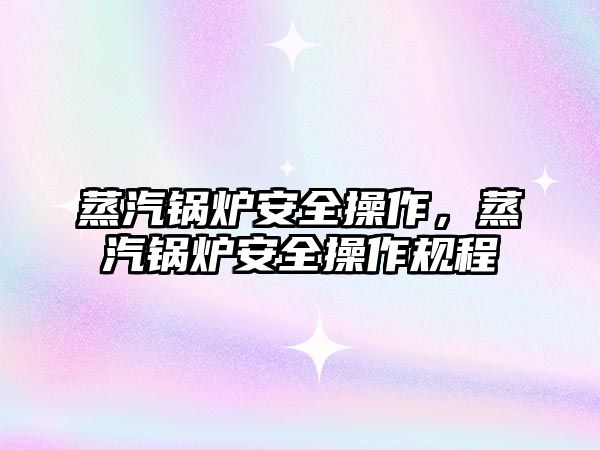 蒸汽鍋爐安全操作，蒸汽鍋爐安全操作規(guī)程
