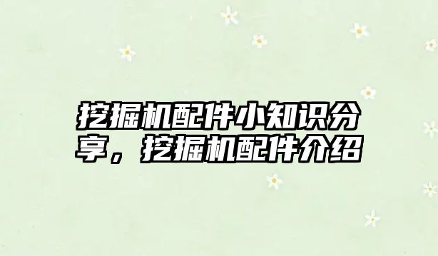 挖掘機(jī)配件小知識分享，挖掘機(jī)配件介紹