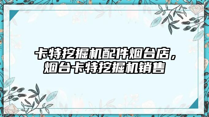 卡特挖掘機(jī)配件煙臺店，煙臺卡特挖掘機(jī)銷售