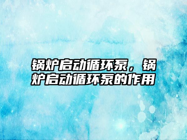 鍋爐啟動(dòng)循環(huán)泵，鍋爐啟動(dòng)循環(huán)泵的作用