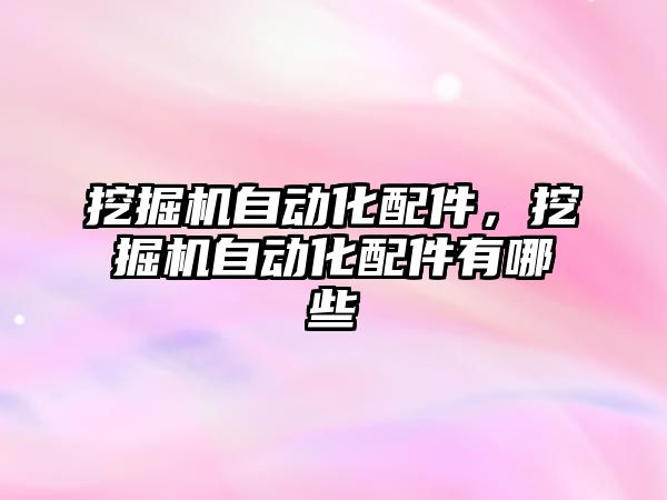 挖掘機(jī)自動(dòng)化配件，挖掘機(jī)自動(dòng)化配件有哪些