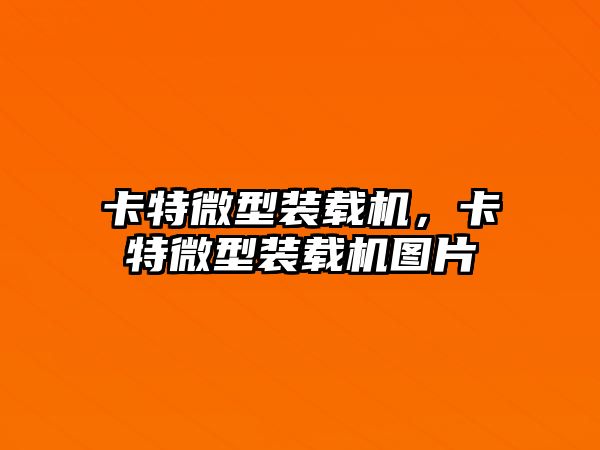 卡特微型裝載機，卡特微型裝載機圖片