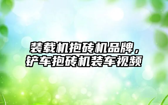 裝載機(jī)抱磚機(jī)品牌，鏟車抱磚機(jī)裝車視頻