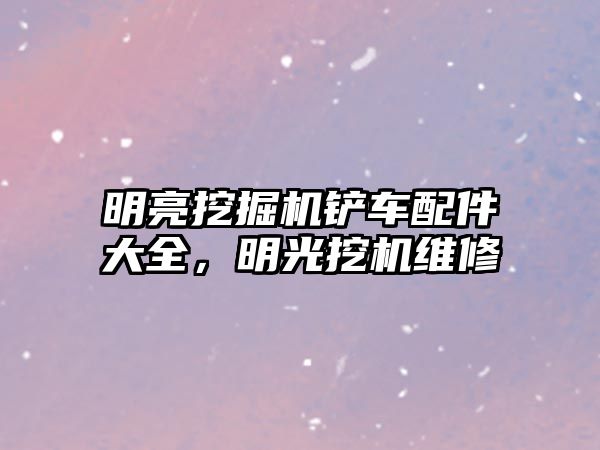 明亮挖掘機(jī)鏟車配件大全，明光挖機(jī)維修