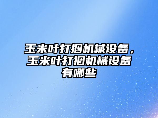 玉米葉打捆機械設(shè)備，玉米葉打捆機械設(shè)備有哪些