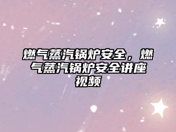 燃氣蒸汽鍋爐安全，燃氣蒸汽鍋爐安全講座視頻