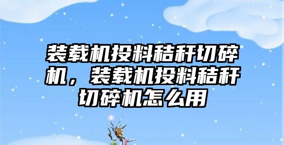 裝載機(jī)投料秸稈切碎機(jī)，裝載機(jī)投料秸稈切碎機(jī)怎么用