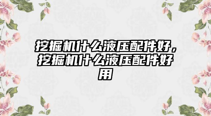 挖掘機(jī)什么液壓配件好，挖掘機(jī)什么液壓配件好用