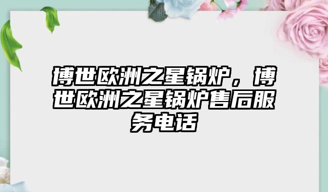 博世歐洲之星鍋爐，博世歐洲之星鍋爐售后服務(wù)電話
