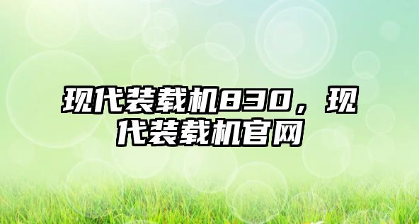 現(xiàn)代裝載機(jī)830，現(xiàn)代裝載機(jī)官網(wǎng)