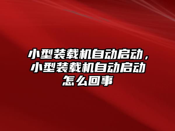 小型裝載機自動啟動，小型裝載機自動啟動怎么回事