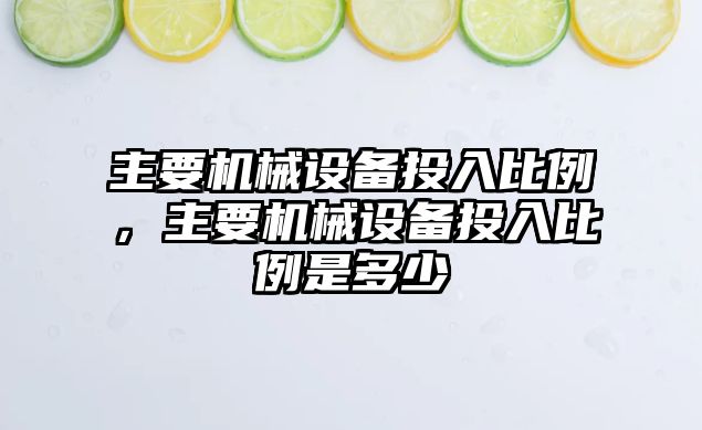 主要機(jī)械設(shè)備投入比例，主要機(jī)械設(shè)備投入比例是多少
