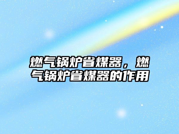 燃?xì)忮仩t省煤器，燃?xì)忮仩t省煤器的作用