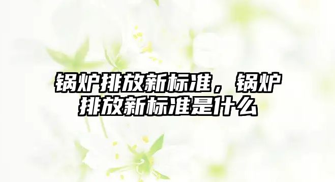 鍋爐排放新標(biāo)準(zhǔn)，鍋爐排放新標(biāo)準(zhǔn)是什么
