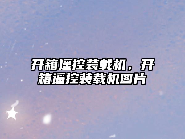 開(kāi)箱遙控裝載機(jī)，開(kāi)箱遙控裝載機(jī)圖片