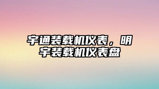 宇通裝載機(jī)儀表，明宇裝載機(jī)儀表盤