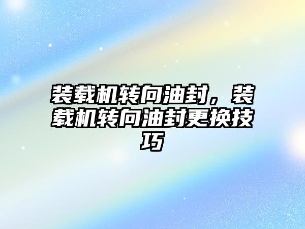 裝載機(jī)轉(zhuǎn)向油封，裝載機(jī)轉(zhuǎn)向油封更換技巧