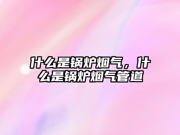 什么是鍋爐煙氣，什么是鍋爐煙氣管道