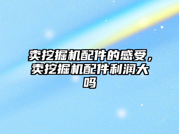 賣挖掘機(jī)配件的感受，賣挖掘機(jī)配件利潤大嗎