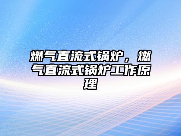 燃氣直流式鍋爐，燃氣直流式鍋爐工作原理