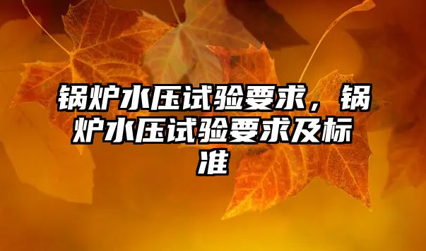 鍋爐水壓試驗(yàn)要求，鍋爐水壓試驗(yàn)要求及標(biāo)準(zhǔn)