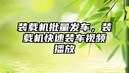裝載機(jī)批量發(fā)車，裝載機(jī)快速裝車視頻播放