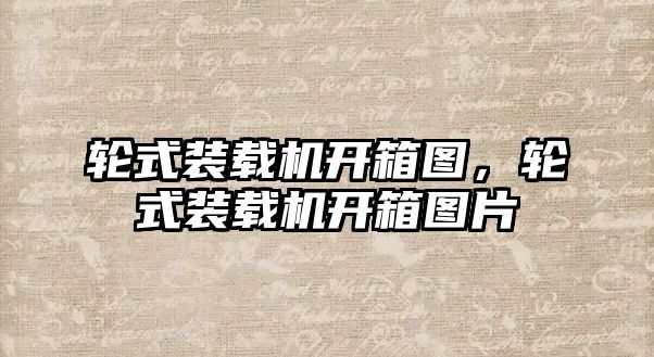 輪式裝載機(jī)開箱圖，輪式裝載機(jī)開箱圖片