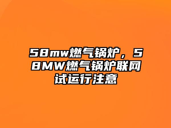 58mw燃?xì)忮仩t，58MW燃?xì)忮仩t聯(lián)網(wǎng)試運(yùn)行注意