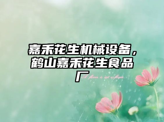 嘉禾花生機(jī)械設(shè)備，鶴山嘉禾花生食品廠