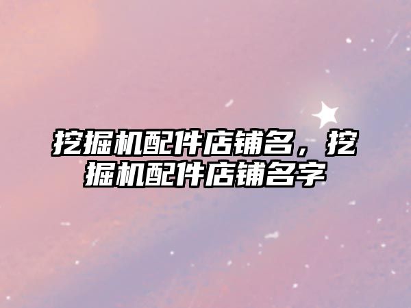 挖掘機(jī)配件店鋪名，挖掘機(jī)配件店鋪名字