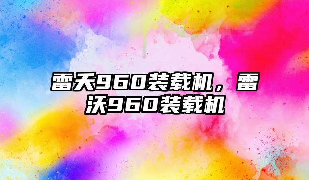 雷夭960裝載機，雷沃960裝載機