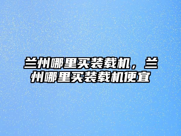 蘭州哪里買裝載機，蘭州哪里買裝載機便宜