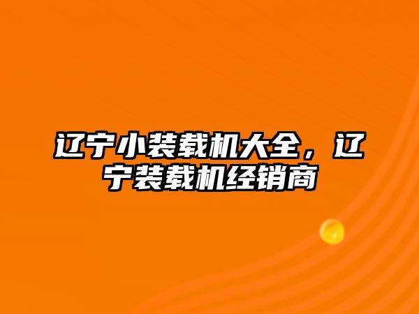 遼寧小裝載機大全，遼寧裝載機經(jīng)銷商