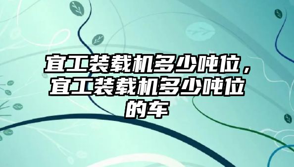 宜工裝載機(jī)多少噸位，宜工裝載機(jī)多少噸位的車