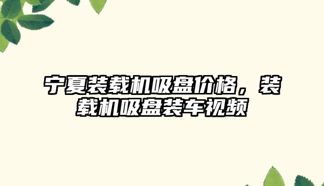 寧夏裝載機(jī)吸盤價(jià)格，裝載機(jī)吸盤裝車視頻