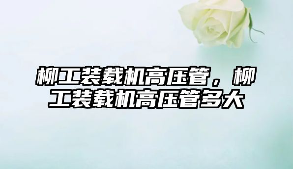 柳工裝載機高壓管，柳工裝載機高壓管多大