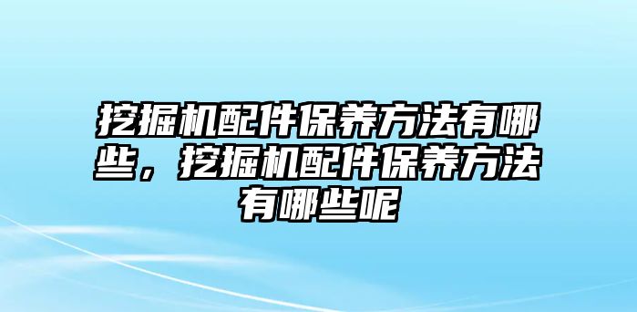 挖掘機配件保養(yǎng)方法有哪些，挖掘機配件保養(yǎng)方法有哪些呢