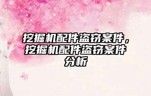 挖掘機(jī)配件盜竊案件，挖掘機(jī)配件盜竊案件分析