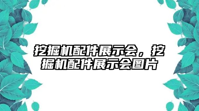 挖掘機(jī)配件展示會(huì)，挖掘機(jī)配件展示會(huì)圖片