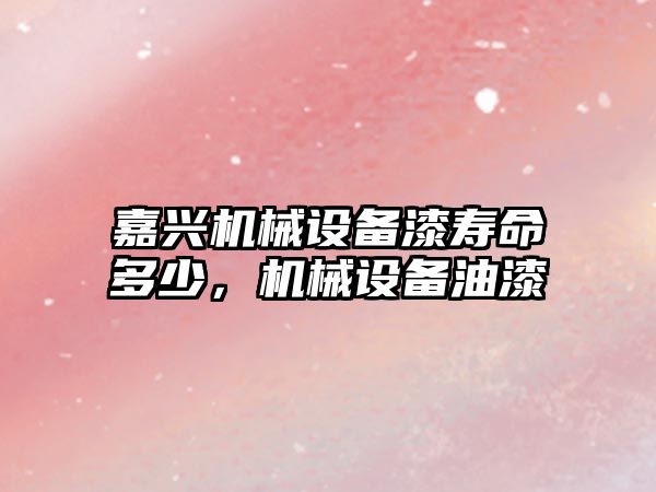 嘉興機械設備漆壽命多少，機械設備油漆
