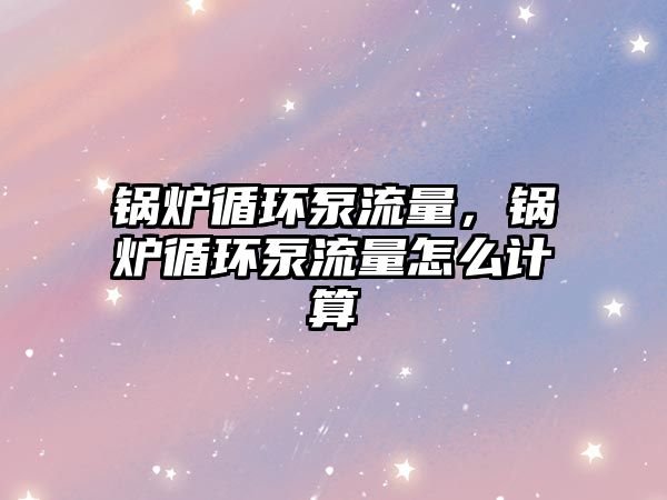鍋爐循環(huán)泵流量，鍋爐循環(huán)泵流量怎么計算