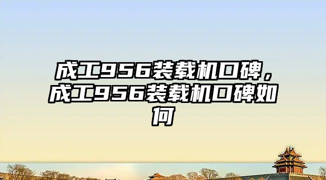 成工956裝載機(jī)口碑，成工956裝載機(jī)口碑如何