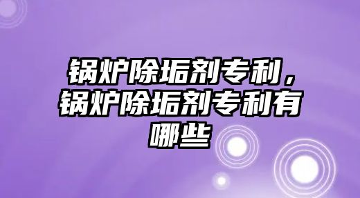 鍋爐除垢劑專利，鍋爐除垢劑專利有哪些
