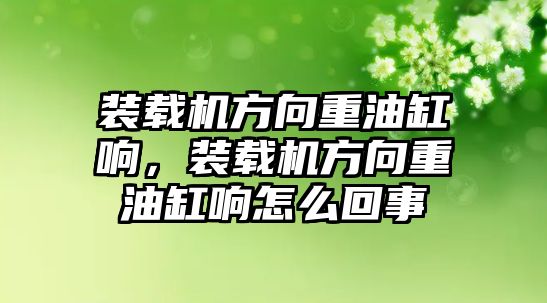 裝載機(jī)方向重油缸響，裝載機(jī)方向重油缸響怎么回事