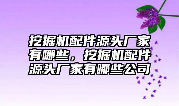 挖掘機配件源頭廠家有哪些，挖掘機配件源頭廠家有哪些公司