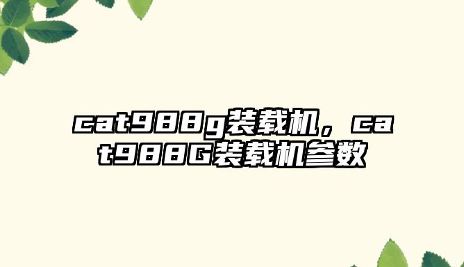 cat988g裝載機，cat988G裝載機參數(shù)
